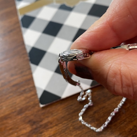 Magnolia and Vine Mini Unbridled hammered metal necklace, 17”, new, 1 mini snap - Picture 4 of 5